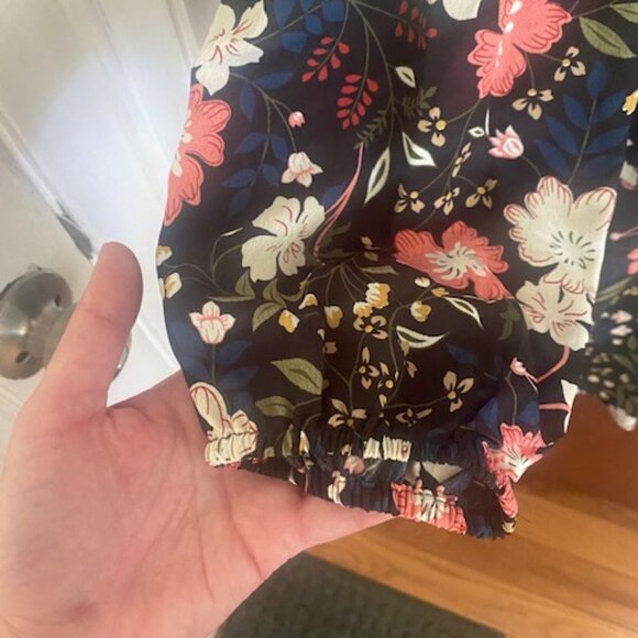 Allegra K Women's Floral Print Vintage Button Front Long Sleeve Tie Waist Shirt - Picture 5 of 8